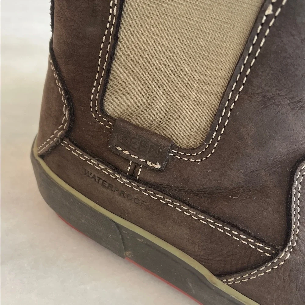 Keen Elsa II Chelsea Waterproof Boots Brown Slip-on Leather Insulated Women's 6